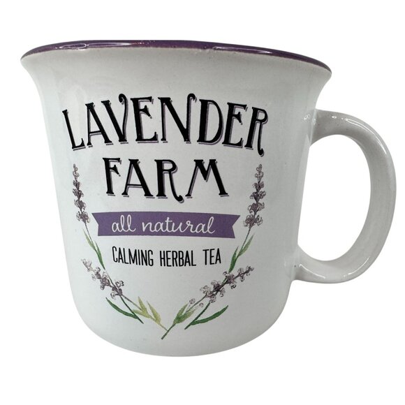 Open Road Brands Lavender Farm Calming Herbal Tea Ceramic Mug Cottage Flower NEW - Picture 1 of 11